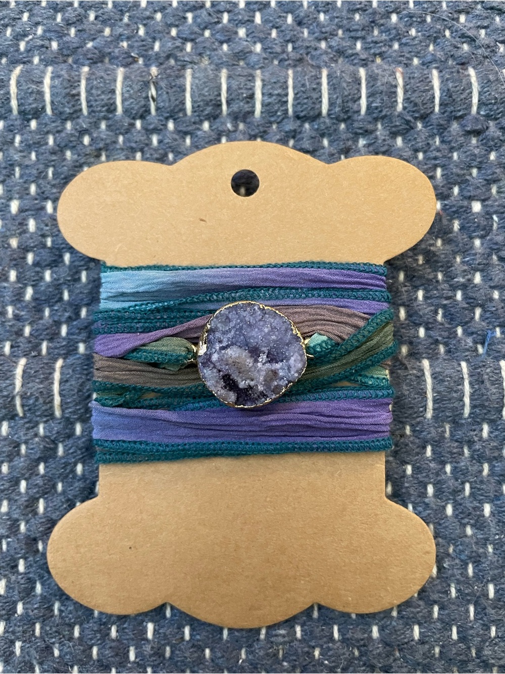 Druzy Multi-Strand Wrap Bracelet in Purple and Teal - Women Jewelry Bracelets